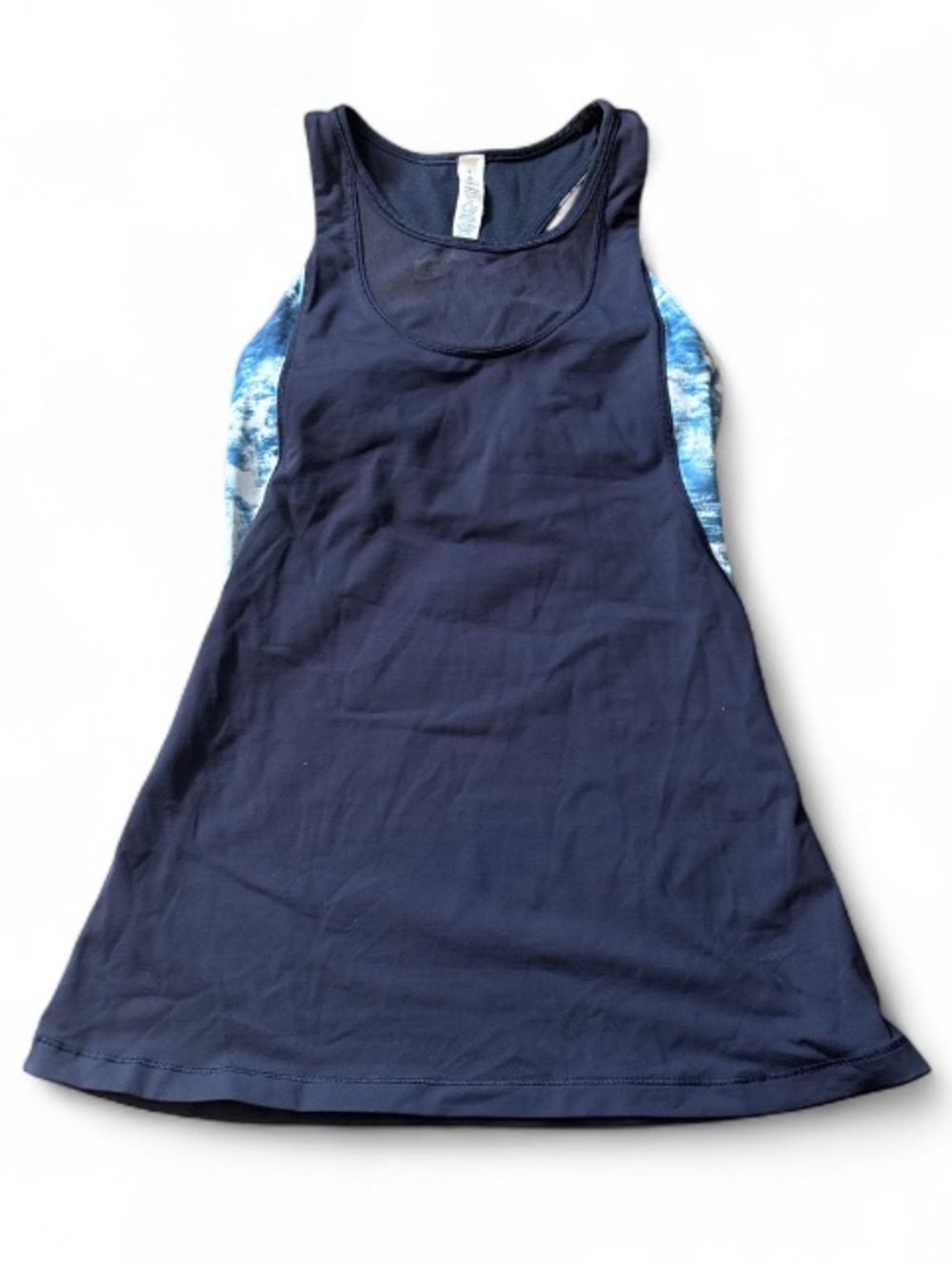 Lululemon Mesh With Me Tank Naval Blue Sea Side Silver Fox Alberta Lake Size 4 - Picture 4 of 7